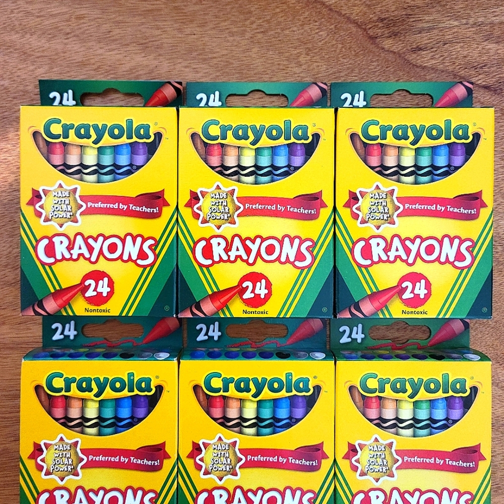 (6) New Boxes Classic Crayola Crayons 24ct colors